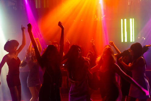 Group of Girls Partying in Club 